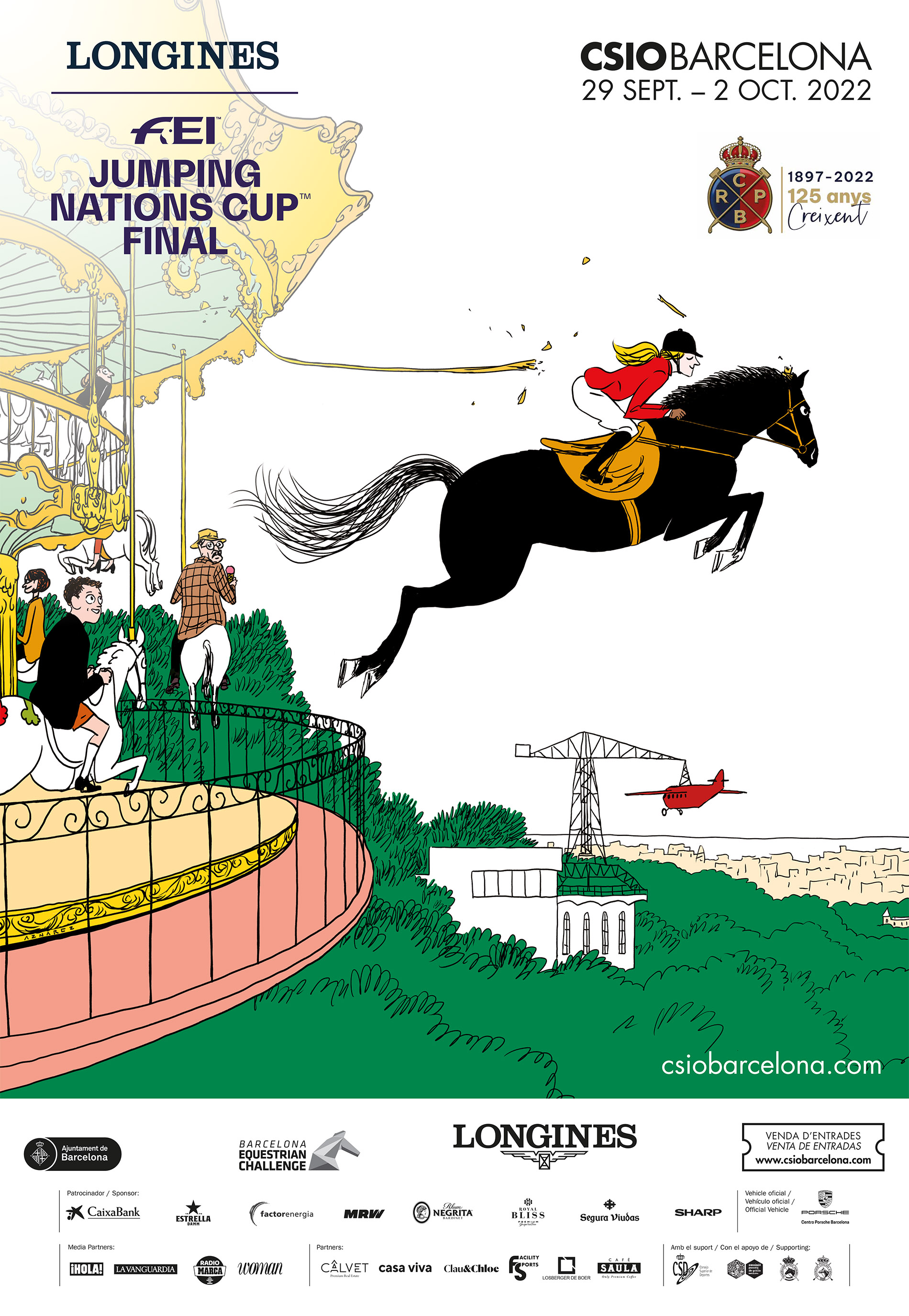 The Tibidabo carousel stars in the poster for the CSIO Barcelona 2022